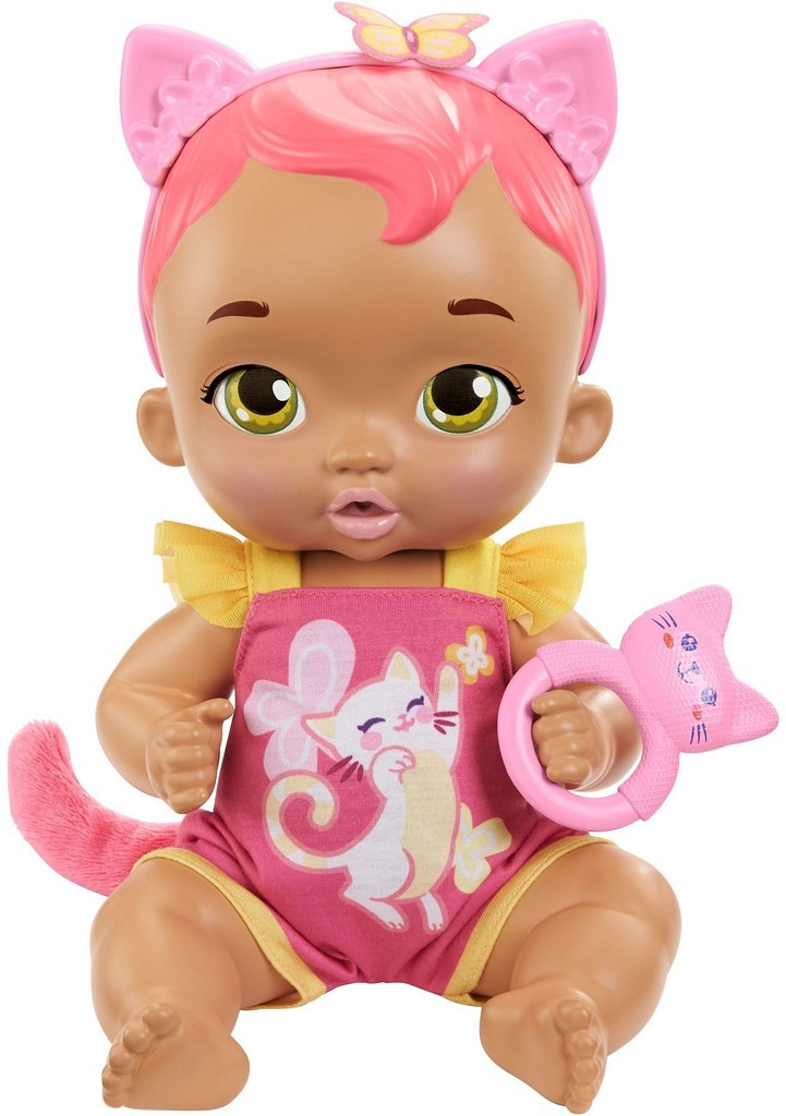 Mattel My Garden Baby™ Mačacie bábätko s desiatou ružové HHP29