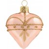 Bella Rose Sklenená vianočná ozdoba Srdce Ružová Lesk