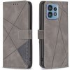 Peňaženkové kožené puzdro Rhombus na Motorola Edge 40 Pro - Šedá Peňaženkové kožené puzdro Rhombus na Motorola Edge 40 Pro - Šedá