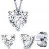 Silvego Strieborná súprava šperkov srdce číre kryštál náušnice a prívesok JJJHEART01 Silvego Strieborná súprava šperkov srdce číre kryštál náušnice a prívesok JJJHEART01