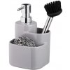 BISK Erga Basic, keramický kuchynský organizér s dávkovačom saponátu 3ks, šedá, ERG-07675 BISK Erga Basic, keramický kuchynský organizér s dávkovačom saponátu 3ks, šedá, ERG-07675