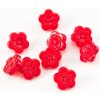 Gombík v tvare kvetinky so spodným prišitím - červená - priemer 1,5 cm Gombík v tvare kvetinky so spodným prišitím - červená - priemer 1,5 cm