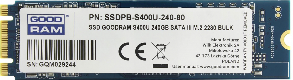 Goodram S400U 240GB, SSDPR-S400U-240-80