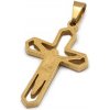 iŠperky Oceľový pozlátený prívesok krížik ID|113814