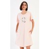 Vienetta Dámske domáce šaty s krátkym rukávom Queen: světle lososová 3XL Vienetta Dámske domáce šaty s krátkym rukávom Queen: světle lososová 3XL