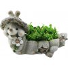 MagicHome Záhradná dekorácia Slimák s kvetináčom 46x22x28 cm Gecco, keramika