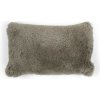 Mars & More Hnedo šedý podlhovastý vankúš z ovčej kože 50x30x15