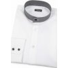 Biela pánska košeľa Slim so stojačikom a károvaným golierom - 182 Biela pánska košeľa Slim so stojačikom a károvaným golierom - 182