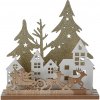 Vianočná stolová LED lampa Domčeky a Santa nasaniach, MDF, 19,5 x 4,5 x 19,5 cm Vianočná stolová LED lampa Domčeky a Santa nasaniach, MDF, 19,5 x 4,5 x 19,5 cm