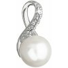 Zlatý 14 karátový prívesok biele zlato s bielou riečnou perlou a zirkónmi 84PZ00008 nekonečno Zlatý 14 karátový prívesok biele zlato s bielou riečnou perlou a zirkónmi 84PZ00008 nekonečno
