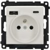 Zásuvka 230 V Simon 55 s USB C+A nabíjačkou 2,1A/16A biela matná Zásuvka 230 V Simon 55 s USB C+A nabíjačkou 2,1A/16A biela matná