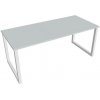 Pracovný stôl UNI O, 180x75,5x80 cm, sivá/biela Pracovný stôl UNI O, 180x75,5x80 cm, sivá/biela