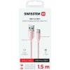 SWISSTEN DÁTOVÝ KÁBEL TEXTILE II USB / USB-C 1,5 M RUŽOVÝ SWISSTEN DÁTOVÝ KÁBEL TEXTILE II USB / USB-C 1,5 M RUŽOVÝ