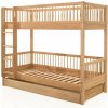 Poschodová detská posteľ z dubového dreva v prírodnej farbe s výsuvným lôžkom a úložným priestorom 90x200 cm Forrest – Vipack Poschodová detská posteľ z dubového dreva v prírodnej farbe s výsuvným lôžkom a úložným priestorom 90x200 cm Forrest – Vipack
