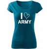 DRAGOWA dámske tričko i love army petrol blue