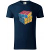 Rubikova kocka kreslená - Tričko z organickej bavlny - S ( Tmavomodrá (veľmi tmavá - skoro čierna) ) Rubikova kocka kreslená - Tričko z organickej bavlny - S ( Tmavomodrá (veľmi tmavá - skoro čierna) )