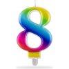 TORO Tortová sviečka číslica 8 zapichovacia 8cm dúhová TORO Tortová sviečka číslica 8 zapichovacia 8cm dúhová