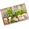 Kuchynská doska veľká zo skla Bylinky na šnúru 80x52 cm Kuchynská doska veľká zo skla Bylinky na šnúru 80x52 cm