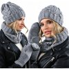 Fashionweek Súprava dámskej čiapky, šálu a rukavíc A9 Farba: Šedá, Veľkosť: Universal Fashionweek Súprava dámskej čiapky, šálu a rukavíc A9 Farba: Šedá, Veľkosť: Universal