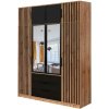 ArtStol Šatníková skriňa BALI LUX D4 s nadstavcom | dub wotan/čierna ArtStol Šatníková skriňa BALI LUX D4 s nadstavcom | dub wotan/čierna