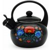 Kanvica čajník smalt 2,2 L FOLK čierna, vr. indukcia Kanvica čajník smalt 2,2 L FOLK čierna, vr. indukcia