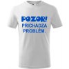 Detské tričko Prichádza problém biele (Humorné detské tričko pre chlapca) Detské tričko Prichádza problém biele (Humorné detské tričko pre chlapca)