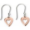Strieborné náušnice zn. Elements silver, srdiečko pokryté ružovým zlatom E5139 Strieborné náušnice zn. Elements silver, srdiečko pokryté ružovým zlatom E5139