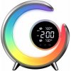 IMMAX LED noční lampička PEACOCK s hodinami/ RGB světlo/ 20W/ 400lm/ 5V/2,1A/ USB port/ stříbrná 08985L IMMAX LED noční lampička PEACOCK s hodinami/ RGB světlo/ 20W/ 400lm/ 5V/2,1A/ USB port/ stříbrná 08985L