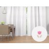 Biante Dekoračný záves TF-115 Farebné tulipániky na bielom 140x260 cm Biante Dekoračný záves TF-115 Farebné tulipániky na bielom 140x260 cm