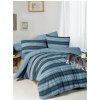Modré 4-dielne predĺžené obliečky na dvojlôžko s plachtou 200x220 cm Stripes – Mila Home Modré 4-dielne predĺžené obliečky na dvojlôžko s plachtou 200x220 cm Stripes – Mila Home