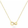 Brilio Silver Módny pozlátený náhrdelník nekonečno so zirkónmi NCL76Y