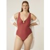 Menštruačné plavky Modibodi High V Neck One Piece Sahara Red (MODI4370SR) XS Menštruačné plavky Modibodi High V Neck One Piece Sahara Red (MODI4370SR) XS