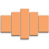 Sablio Obraz - 5-dílný Biele čiarky na oranžovej - 125x90 cm Sablio Obraz - 5-dílný Biele čiarky na oranžovej - 125x90 cm