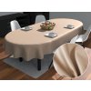 Biante Veľký oválny bavlnený saténový obrus ST-017 Béžový 200x260 cm Biante Veľký oválny bavlnený saténový obrus ST-017 Béžový 200x260 cm