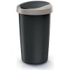 Compacta R Flap Odpadkový kôš recyklovaný čierny s svetlo hnedým vekom 50 l