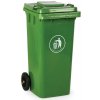 Plastová popolnica 120 litrov, zelená Plastová popolnica 120 litrov, zelená