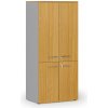 Kancelárska policová skriňa PRIMO GRAY, polené dvere, 800 x 500 x 1781 mm, sivá/buk Kancelárska policová skriňa PRIMO GRAY, polené dvere, 800 x 500 x 1781 mm, sivá/buk