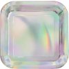Tanieriky papierové štvorec - lesklé holografické 18x18cm, 8ks Tanieriky papierové štvorec - lesklé holografické 18x18cm, 8ks