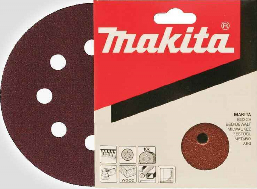 Makita P-43608 Brusný papír 10ks/ 125 mm/ K320/ 8 otvorů