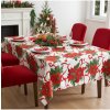 Mondo Italia Vianočný bavlnený obrus Vianočná ruža na bielom Viacfarebná 120x140 cm Mondo Italia Vianočný bavlnený obrus Vianočná ruža na bielom Viacfarebná 120x140 cm
