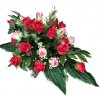 Krásný smútočný aranžmán betonka umelé ruže, doplnky a stuha 77cm x 33cm x 40cm červená, ružová Krásný smútočný aranžmán betonka umelé ruže, doplnky a stuha 77cm x 33cm x 40cm červená, ružová