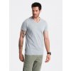Ombre BASIC men's classic cotton tee-shirt with a crew neckline - grey melange šedá S Ombre 5902228939726 Ombre BASIC men's classic cotton tee-shirt with a crew neckline - grey melange šedá S Ombre 5902228939726
