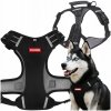 Postroj pre psa, Mačku Bez Tlaku M Čierny s Reguláciou Priedušný Reflexný Postroj pre psa, Mačku Bez Tlaku M Čierny s Reguláciou Priedušný Reflexný