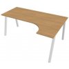 Pracovný stôl UNI A, ergo, ľavý, 180x75,5x120 cm, dub/biela Pracovný stôl UNI A, ergo, ľavý, 180x75,5x120 cm, dub/biela