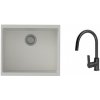 STRONG K-StrongSinks S3 Set drez Hron 530x460mm granit biela + Batéria Loira čierna STRONG K-StrongSinks S3 Set drez Hron 530x460mm granit biela + Batéria Loira čierna