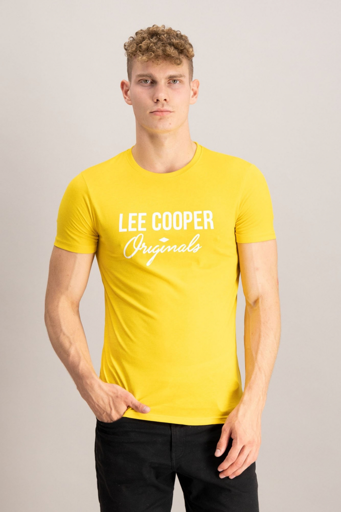 Lee Cooper pánske tričko Logo žlté