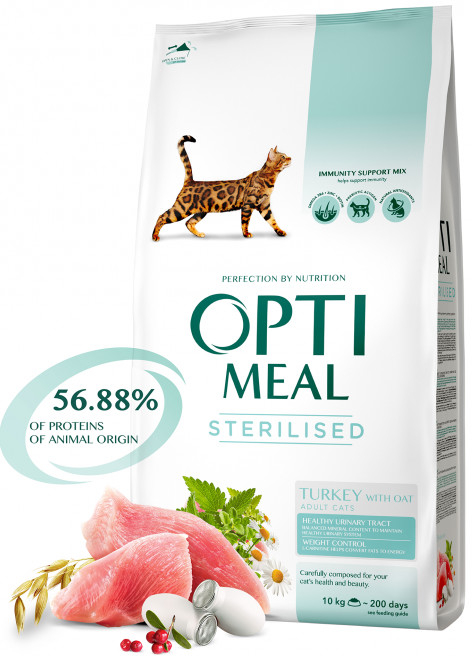 OPTIMEAL Sterilised turkey and oat 10 kg