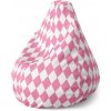 Sablio Sedací vak Pear Ružovo-biele kosoštvorce - 70 x 95 x 15 cm Sablio Sedací vak Pear Ružovo-biele kosoštvorce - 70 x 95 x 15 cm