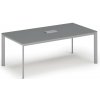 Rokovací stôl PRIMO INVITATION, 240x120 cm, grafit + stolná zásuvka TYP VI, strieborná Rokovací stôl PRIMO INVITATION, 240x120 cm, grafit + stolná zásuvka TYP VI, strieborná
