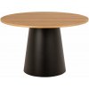 Actona Soli Čierno prírodný okrúhly jedálenský stôl s doskou v dubovom dekore 120 cm